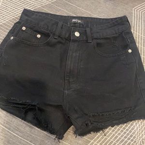 Black high rise shorts
